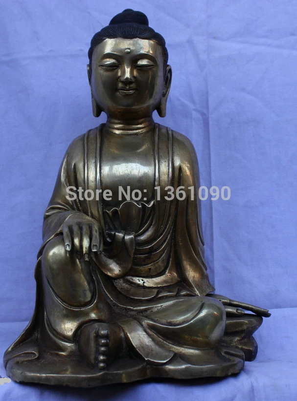 

xd 00604 Chinese Tibet Tibetan Buddhism Temple Bronze Statue GuanYin Buddha Sculpture