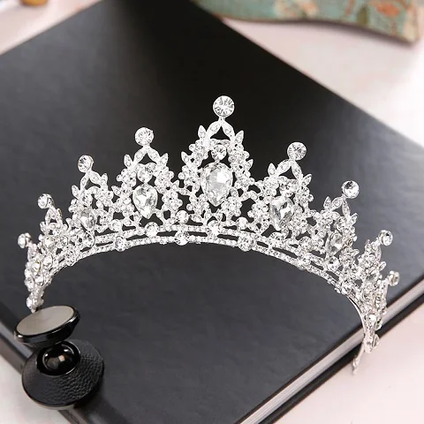 Fig Perolas de Moda Rainha Da Coroa Do Casamento Da Tiara Da Noiva Do Cabelo Do Casamento головной убор Acessorios de Joias Por Atacado - Окраска металла: Fig