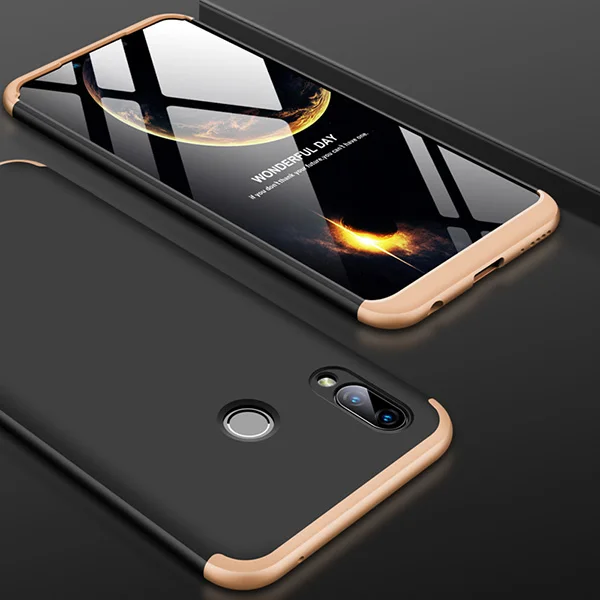 Gold Black Gold Case for Huawei Honor Play Case 6.3 inch Full-body Protection Hard Case 3-in-1 Design Matte for Honor play Cover Coque - Цвет: Gold Black Gold