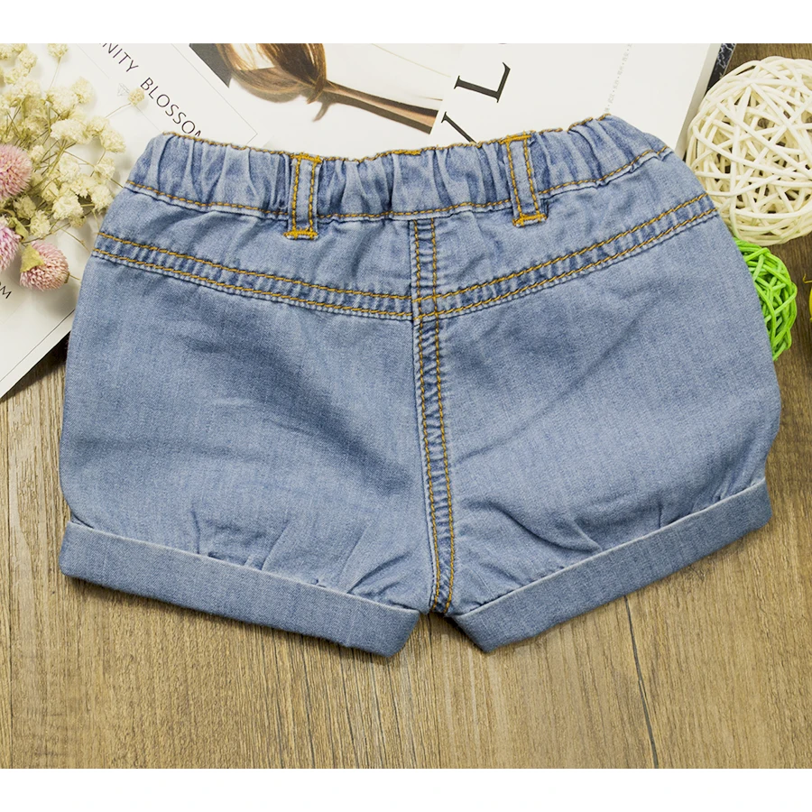 Infant Baby Girls Summer Denim Shorts Newborn Bebe Light Color Short Pants Soft Cotton Adjustable Elastic Waist Clothing | Детская