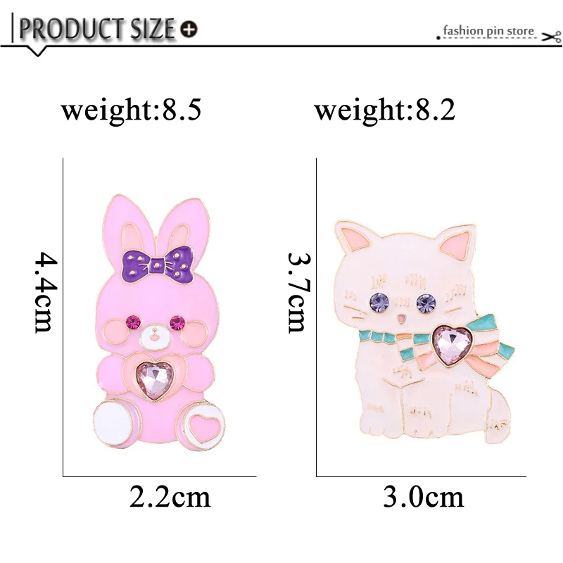 2 шт./компл. мультяшный милый кролик значок джинсы украшение булавка для лацкана в