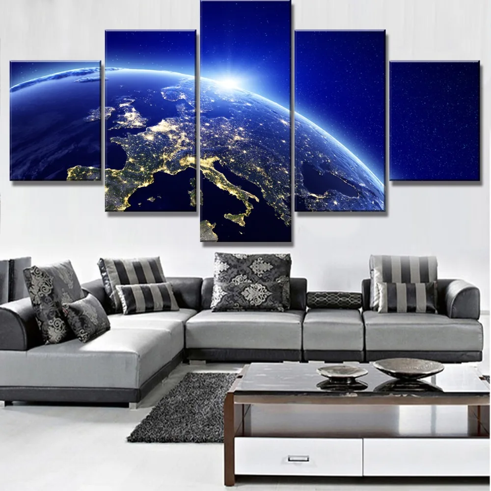 Новинка 5 шт. на холсте космическое пространство земля Современная декоративная