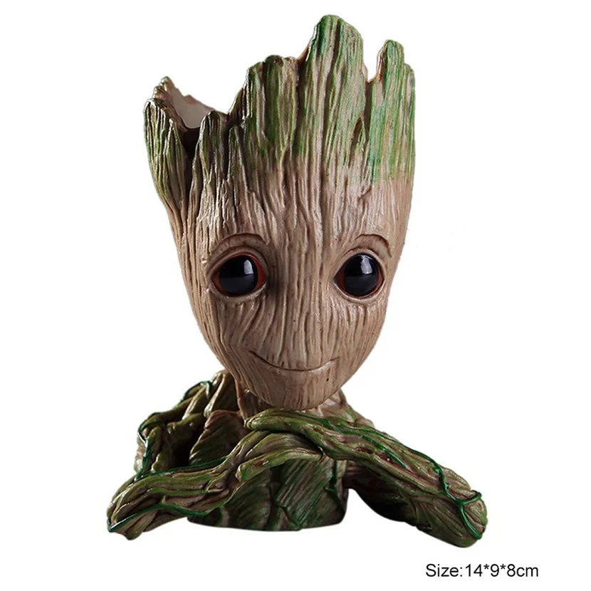 Drop Shipping Baby Groot Flowerpot Flower Pot Planter Action Figures Guardians of The Galaxy Toy Tree Man Cute Model Pen | Дом и сад