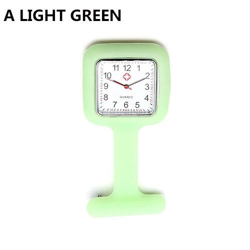 Style A Light Green Силикон Медсестра часы Брошь Туника Брелок часы с бесплатной батареей доктор медицинская новая система прямых поставок - Цвет: Style A Light Green