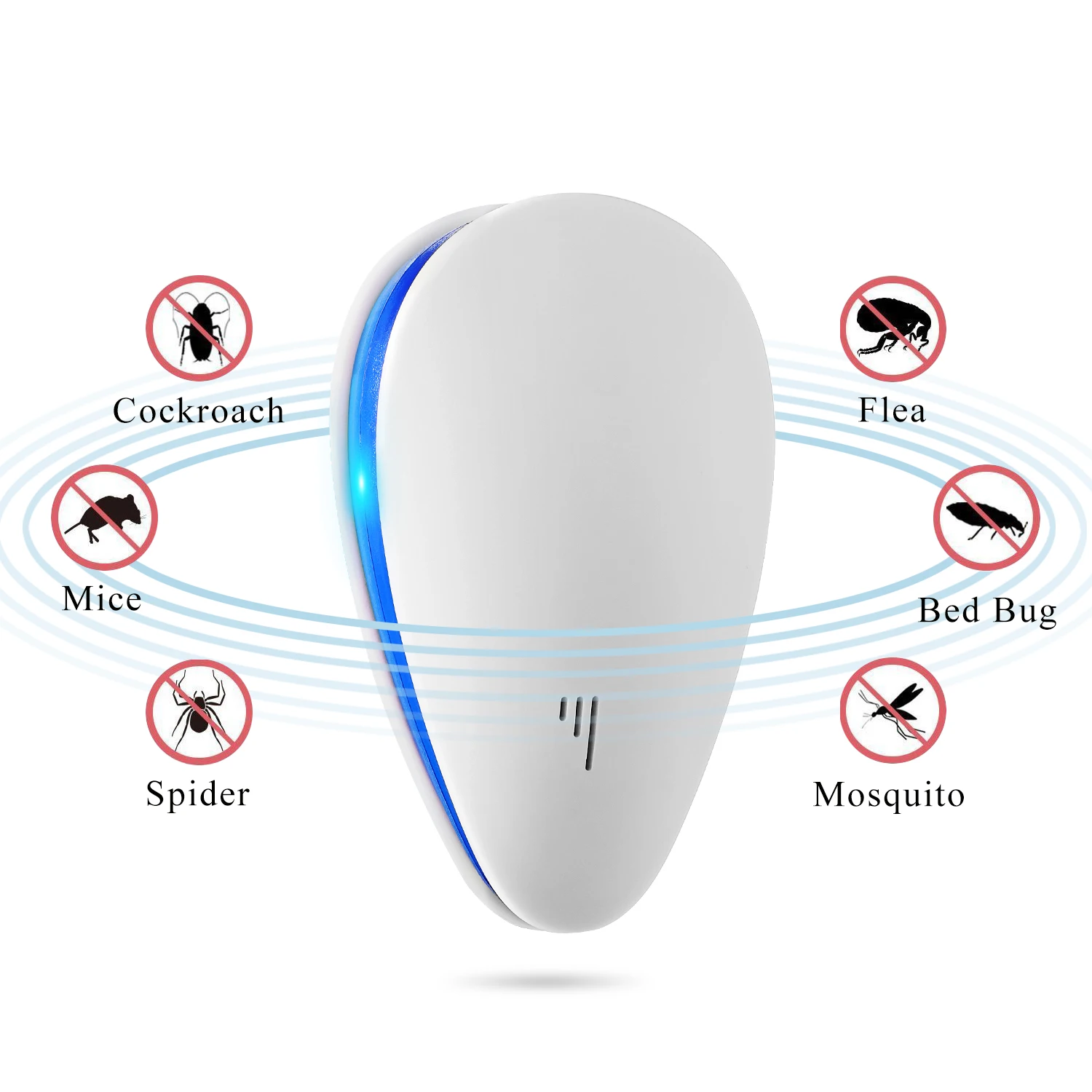 Электронный отпугиватель насекомых против грызунов моль мышь тараканов 4 шт