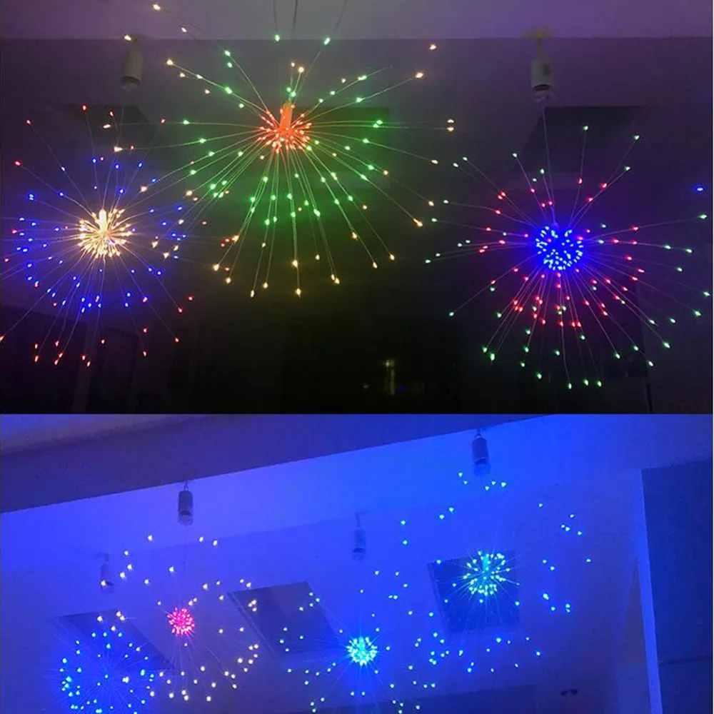 Подвесной фейерверк Starburst светильник s, 120 светодиодный фейерверк Starburst Одуванчик Сказочный светильник s струнный светильник на батарейках, 2/1 упаковка