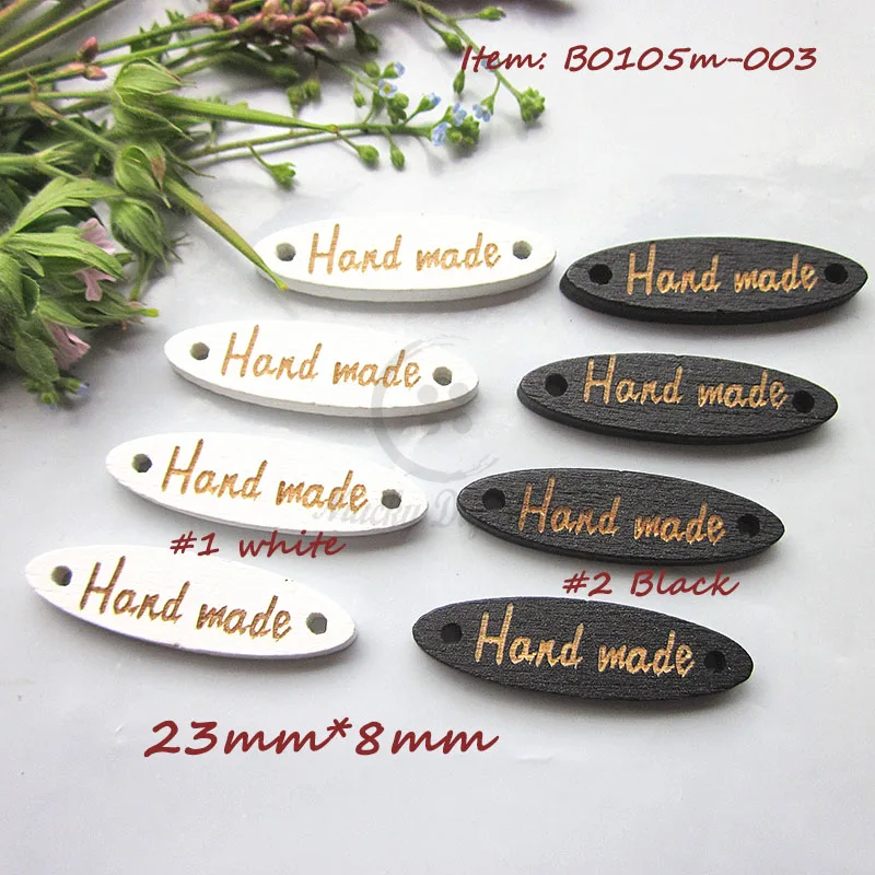 60 шт. белые/черные деревянные знаки ручной работы 23 мм * 8 мм конский глаз лазерная буква «ручная работа» фотоаксессуары ручной работы