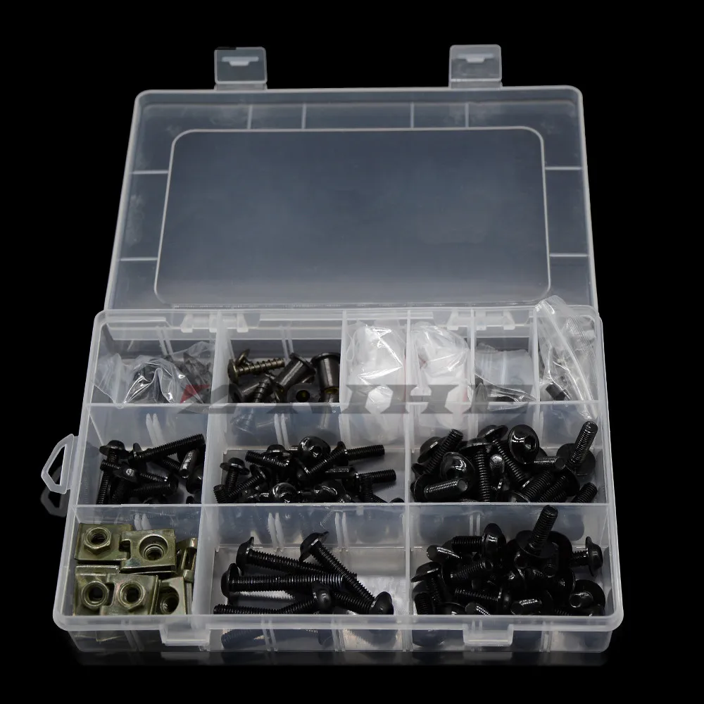 

Custom Universal Motorcycle Fairing Screws Fastener Clips Body Spring Bolts Kit For Kawasaki Suzuki Honda Yamaha BMW