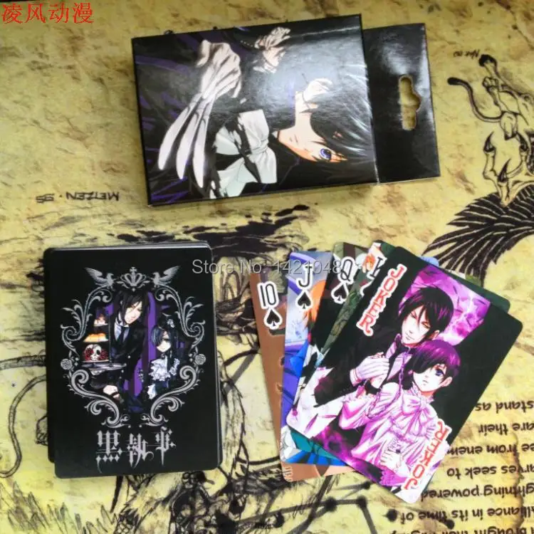 Black Butler Pattern Cartoon Playing Cards Tablets Games Collection pokers | Спорт и развлечения