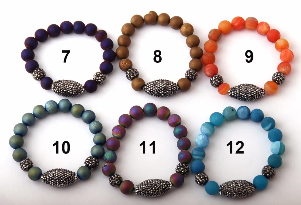 Модное женское платье искусственная Друза с овальным шариком браслеты из