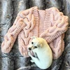 Шерсть свитер ручной вязать Женская мода Широкий свободный свитер Настроить ручной работы пальто - Цвет: pink