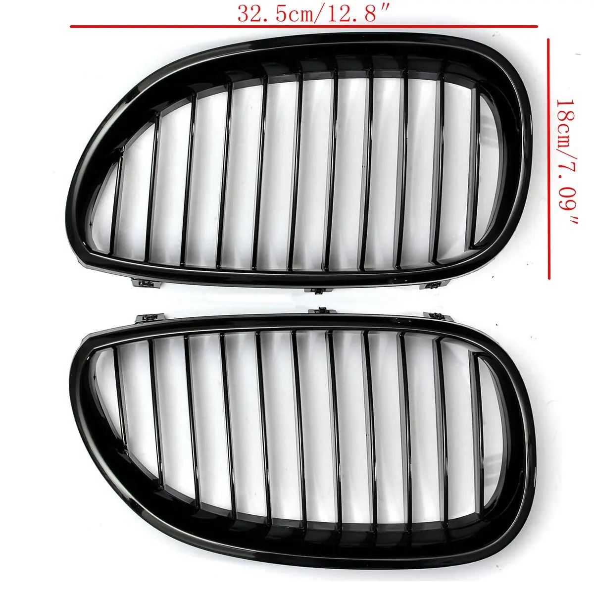 2 шт. блестящая Черная передняя Спортивная широкая решетка для почек гриль BMW E60 E61