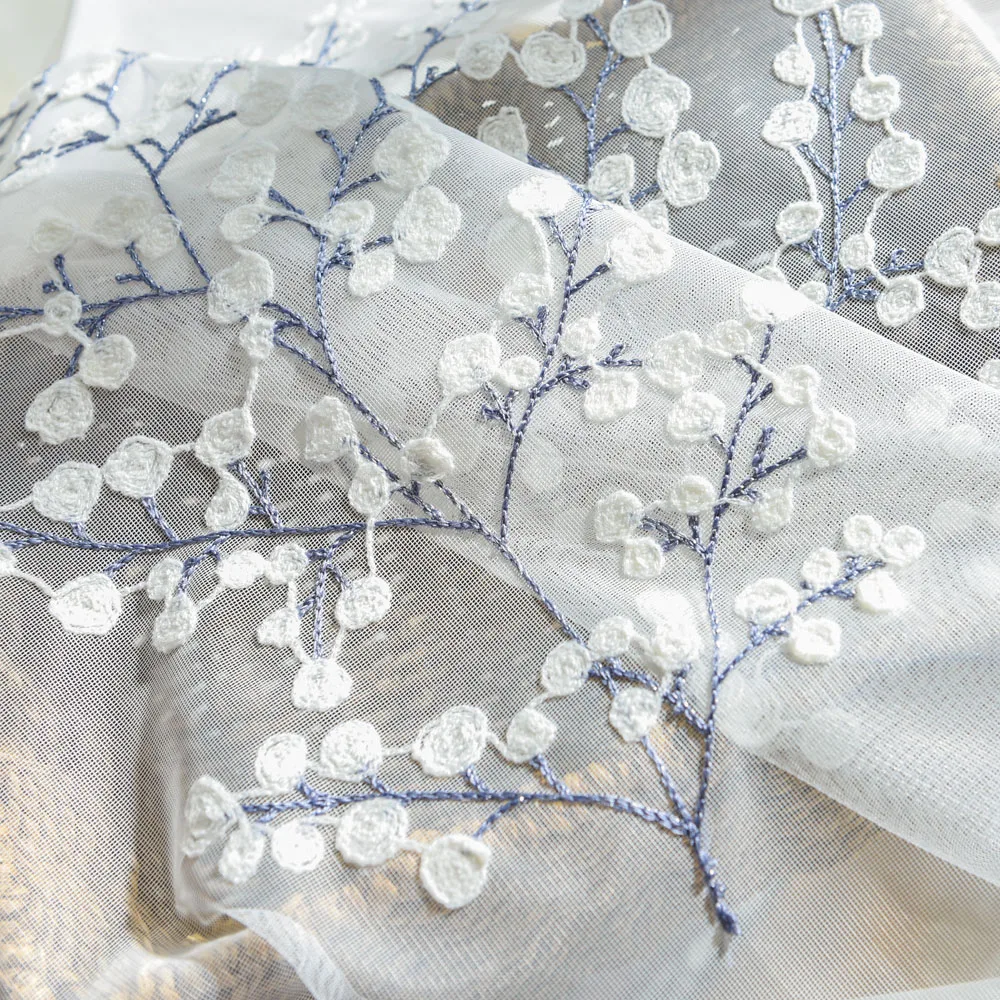 Шторы с вышивкой для гостиной роскошные простые тюлевые занавески серого и