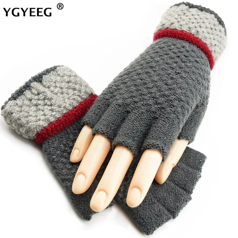 

YGYEEG Fingerless Gloves Unisex Men Women Knitted Stretch Elastic Warm Half Finger Fingerless Gloves For Winter High Quality