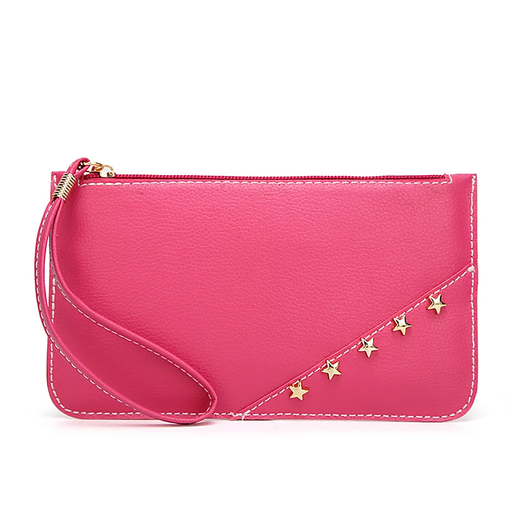 hot pink THINKTHENDO женский браслет-кошелек длинный держатель для карт чехол для телефона сумочка - Цвет: hot pink