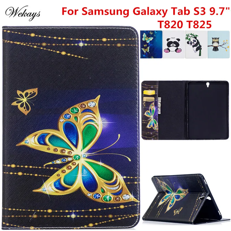 Wekays для Samsung Tab S3 9 7 &quot мультяшный кожаный чехол планшета Galaxy T820 T825 T825c T829 |