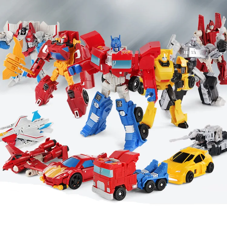 

6 шт./лот робот-трансформер в автомобиль самолет Танк Трансформация игрушки для мальчиков DIY подарок