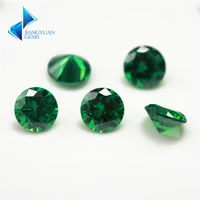 13mm 5a round cut cz stone brilliant green cubic zirconia synthetic gems stone