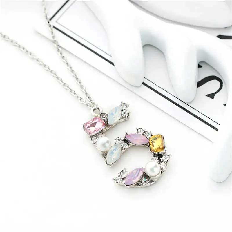 Модные 5 кулон ожерелье Красочный с украшением в виде кристаллов Стразы