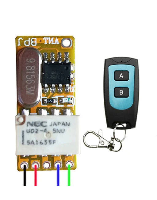 DC 3.5V 3.7V 5V 6V 7.4V 9V 12V Radio Controller RF Wireless Relay Micro Small Remote Control Switch Transmitter+Receiver | Электроника