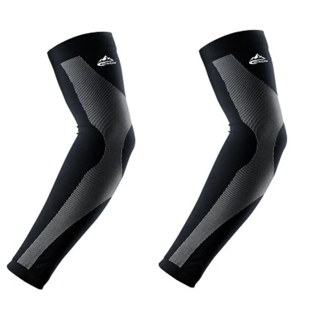 2PCS Breathable Ice Cloth UV Protection Running Arm Sleeves Fitness Basketball Sport Cycling Outdoor Armband Tattoo Cover