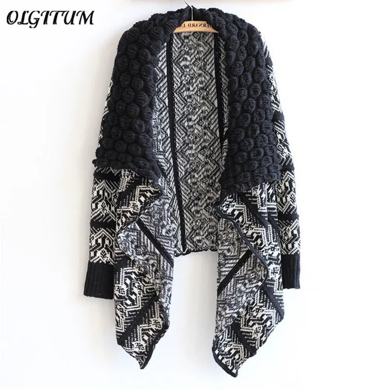 2019 Autumn and Winter Cardigan Fashion Women Sweater Big Casual Knitting outwear 3 colors sweater plus size |