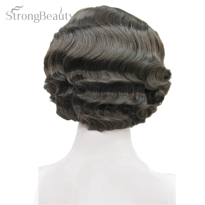 StrongBeauty короткий волнистый парик блондинка черный коричневый красные синтетические волосы женщины косплей парик