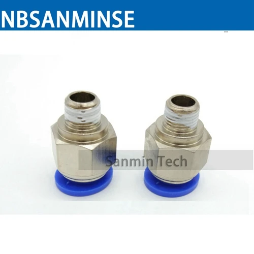 10 шт./лот PC M5 M6 1/8 1/4 3/8 1/2 трубка пневматический нажимной соединитель воздушный штекер прямой фитинг пластиковый соединитель Sanmin