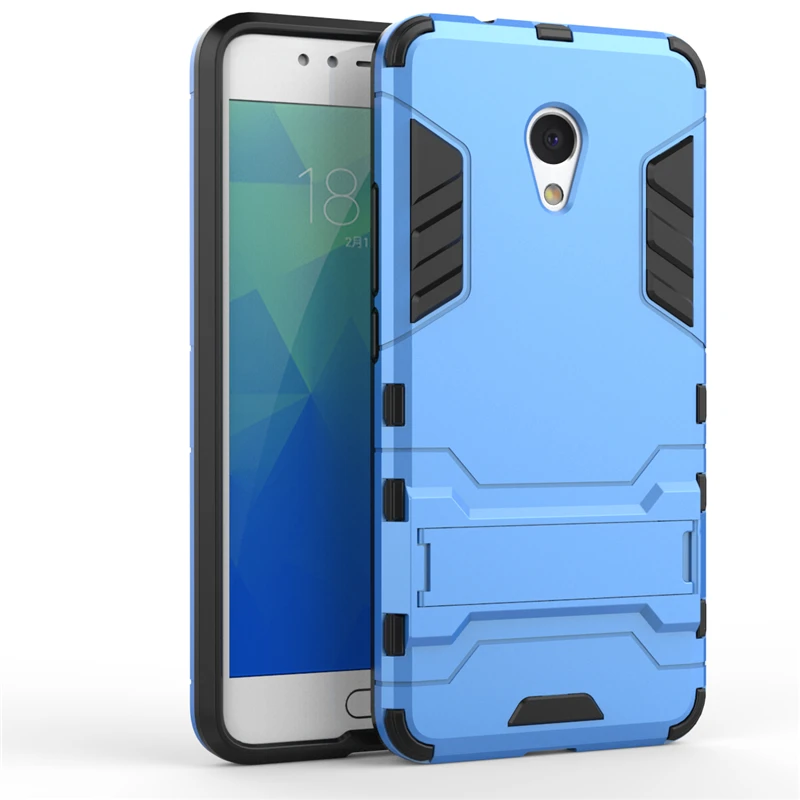 Luxury Hard PC+Soft Silicone TPU Rugged Rubber Kickstand Case For Meizu Meilan M5S Matte Armor Shockproof Phone Holder Cover |