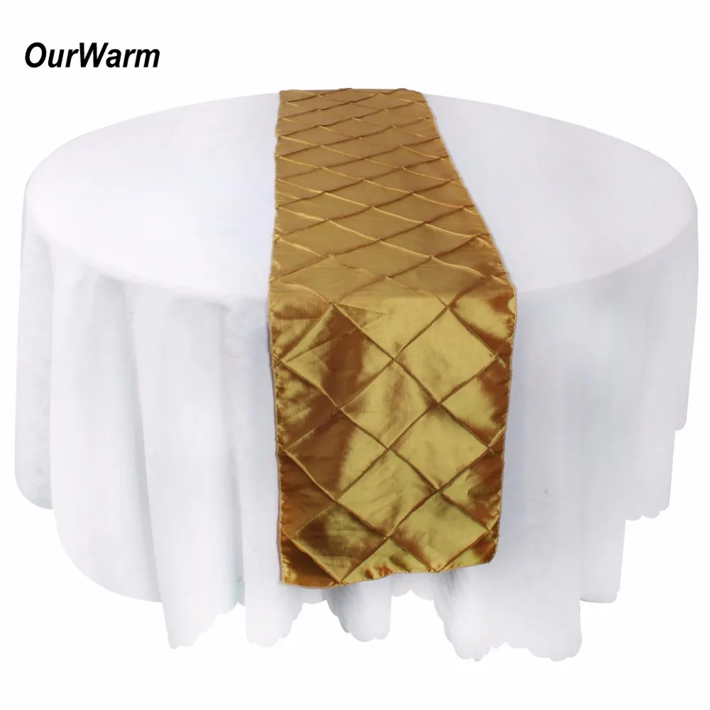 OurWarm 10 шт. Настольная дорожка для свадьбы 30x275 см изысканные атласные Pintuck Настольная дорожка Свадебная вечеринка украшение домашний текстиль