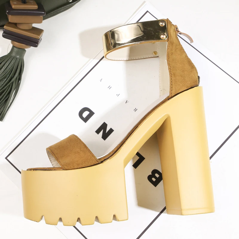 Сандалии на толстой подошве г. Женская обувь для ночного клуба очень высоком