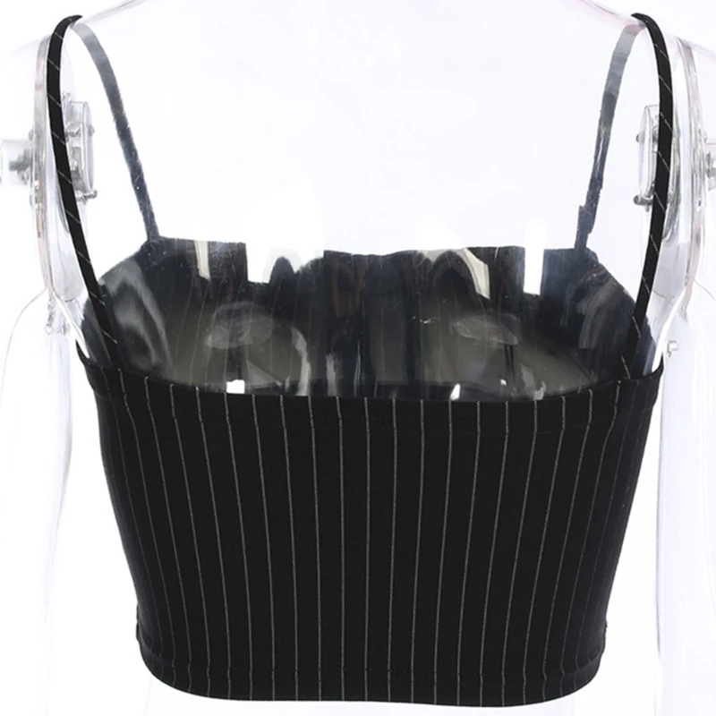 Модный женский Повседневный жилет без рукавов в полоску короткий топ на