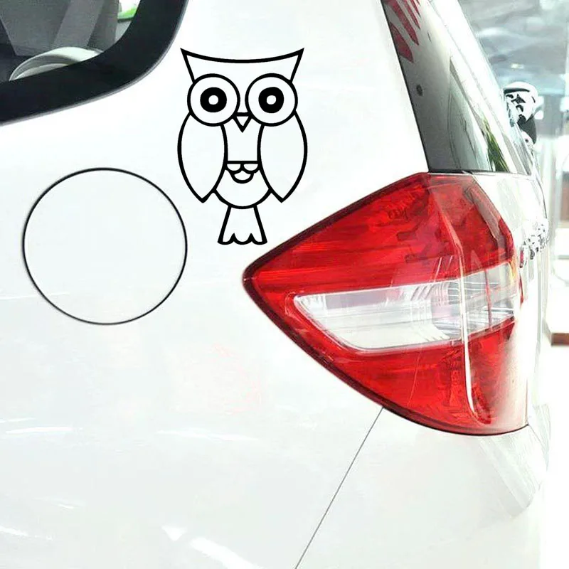 

YJZT 9.9CM*15CM Cartoon Cute Owl Vinyl Art Decal Accessories Car Sticker Graphical Black/Silver C11-1064