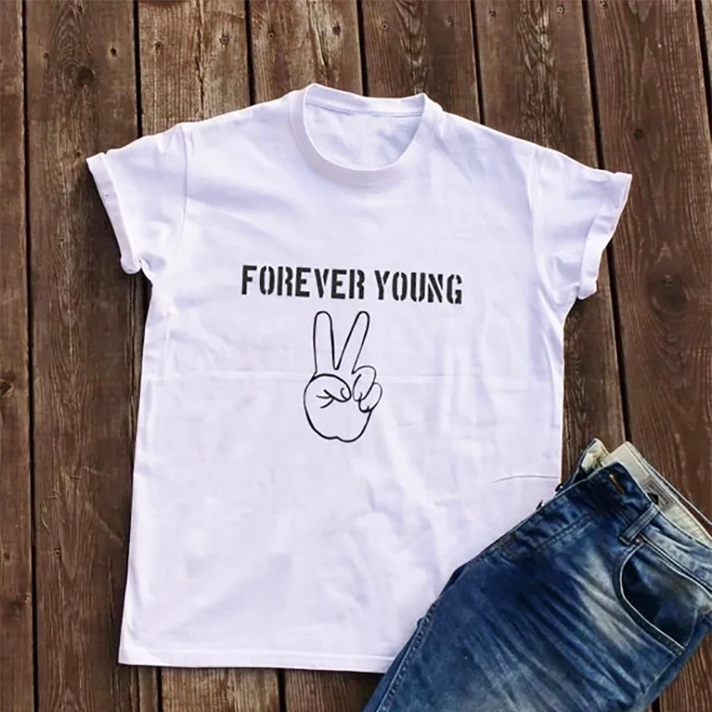 Футболка смешные футболки с надписью принтовые тройники женские вечная