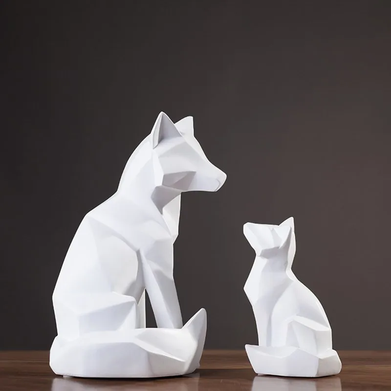 Креативный 3D твердый геометрический полимерный Лисий Ремесло Декор для дома