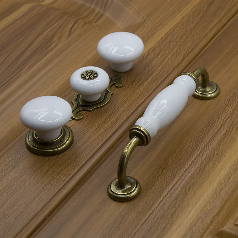 Простая белая керамическая дверная ручка европейская Минималистичная для шкафа