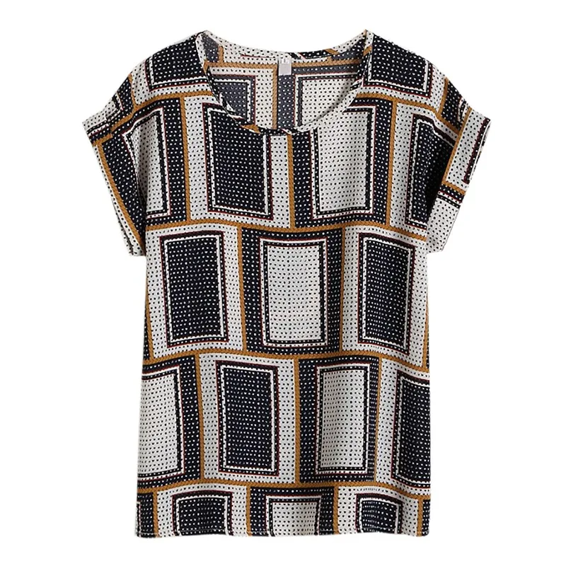 Женская шифоновая блузка с цветочным принтом летняя Свободная Повседневная