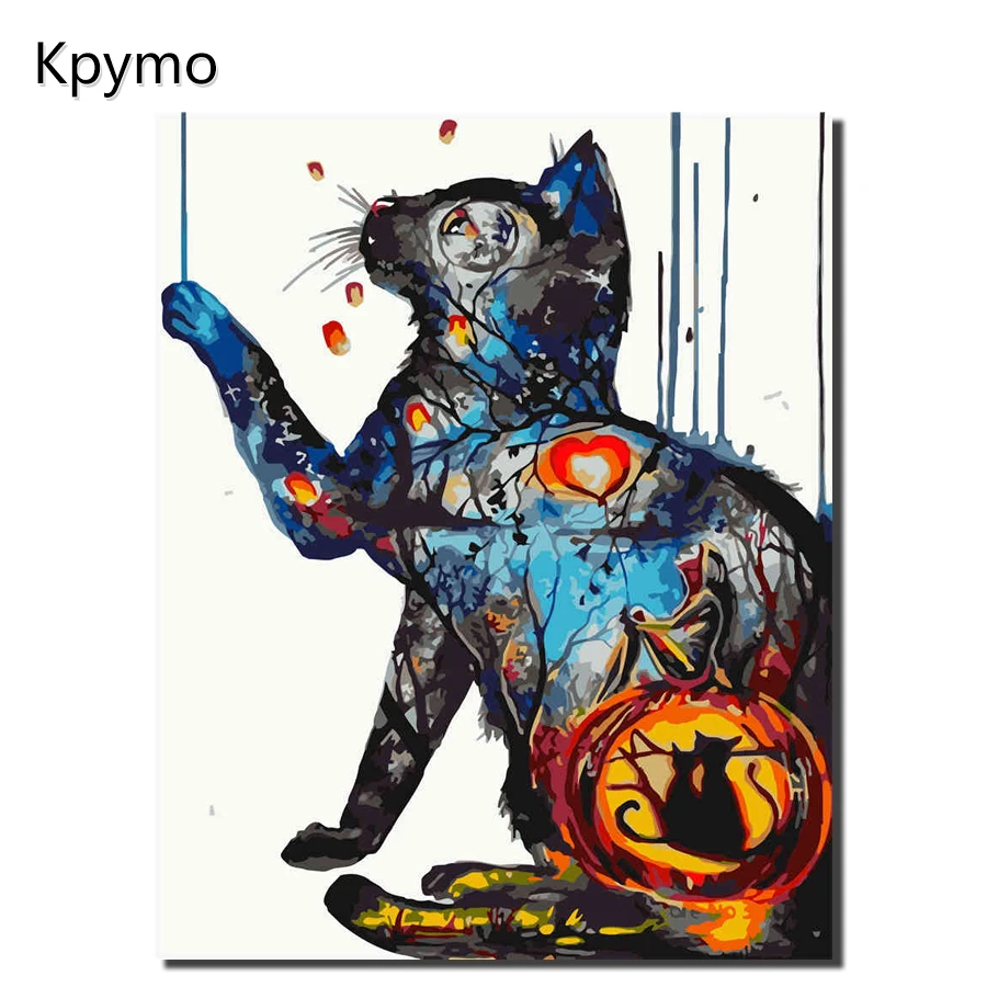 Kpymo живопись каллиграфия декоративный акриловый рисунок кошка картина по