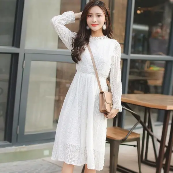 Роковой Для женщин элегантное кружевное платье с вырезами Женские белые платья