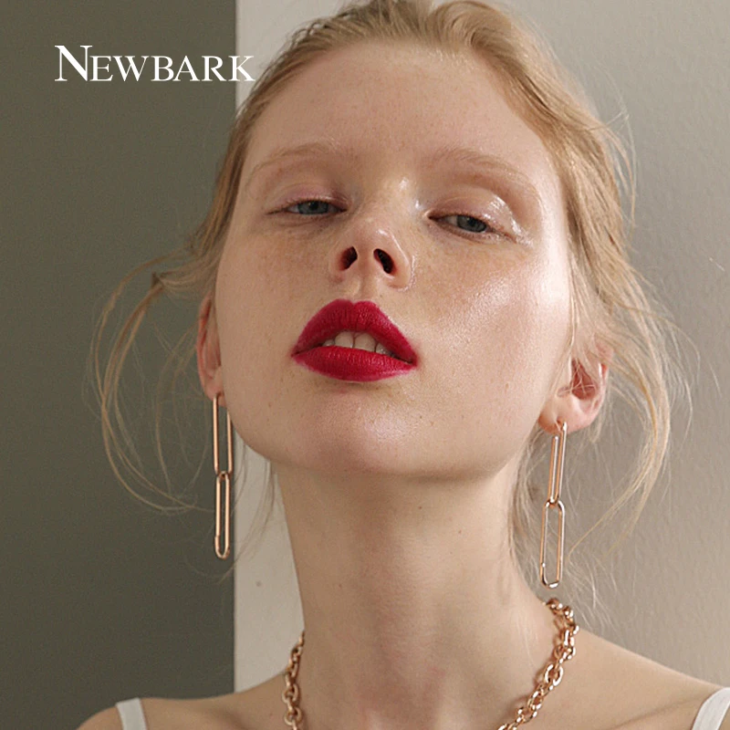 NEWBARK Unique Zircon Earrings Chain Buckle Geometric Retro minimalist Tassel Drop Dangle Temperament Jewelry | Украшения и