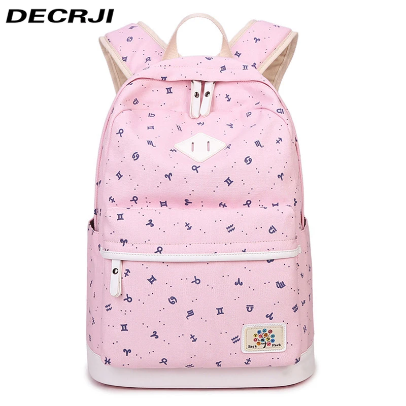 DECRJI Ladies Backpack For School Bags For Teenage Girls Printing Laptop Backpack Female Bag Travel Women Backpacks 2020 Zipper