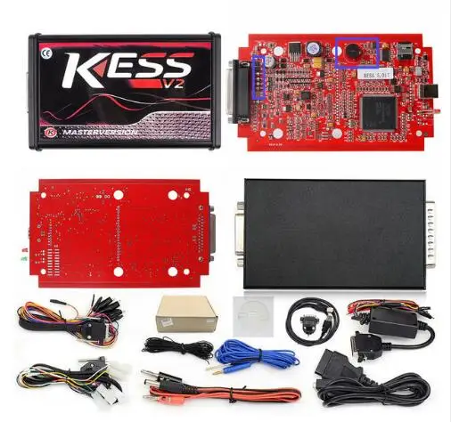 A KESS 5.017 RED Набор для настройки Kess V2 V5.017 KTAG V7.020 Manager No Token K-TAG 7,020 CU чип-тюнинг с 22 адаптерами BDM подходит для KTAG/KESS - Цвет: A KESS 5.017 RED