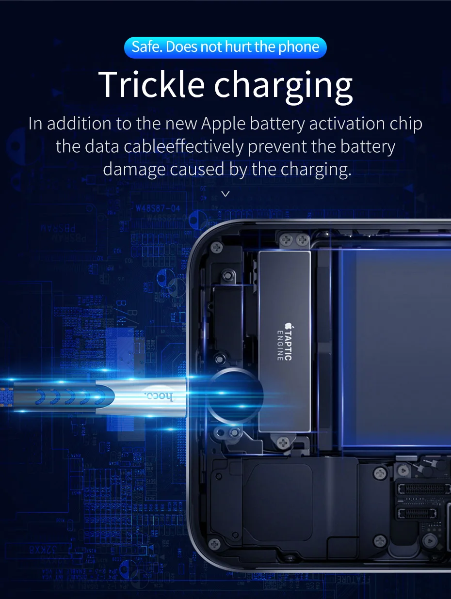 HOCO брендовый прочный нейлоновый usb-кабель для iPhone Xs Max Xr X 8 7 6 6 S, кабель для быстрой зарядки и синхронизации данных из сплава для iPhone