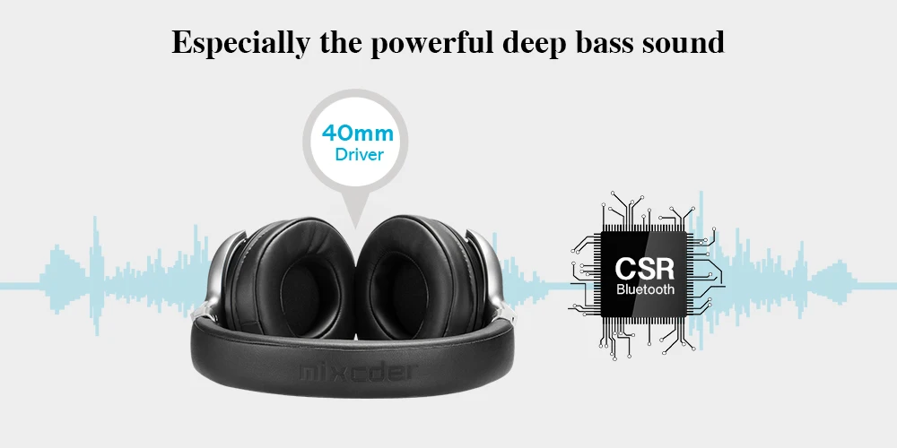 Mixcder E7 активные беспроводные bluetooth-наушники с шумоподавлением с Микрофоном Hi-Fi стерео гарнитура глубокий бас Накладные наушники