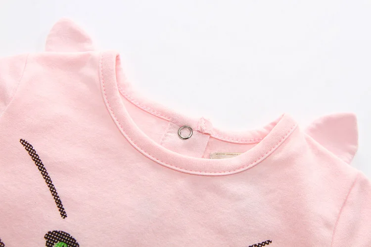 100% хлопок повседневные футболки для маленьких девочек розовая футболка с