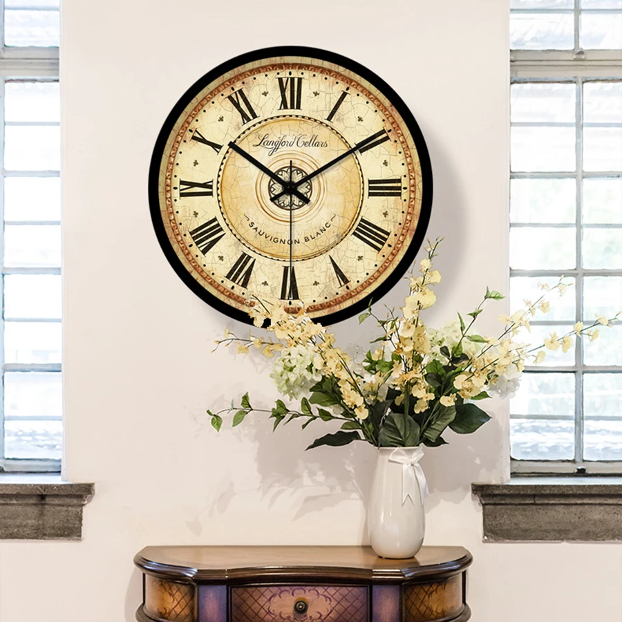 Ретро настенные часы винтажные большие цифровые домашний декор кухня