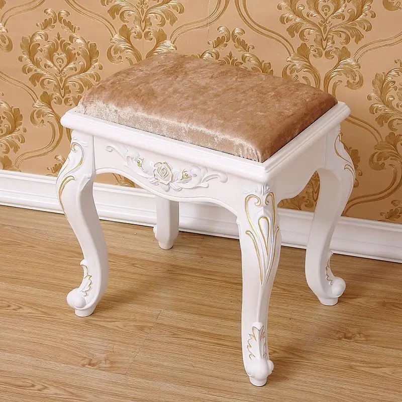 Style 24 Европейский гребень стул для макияжа простой современный ткань твердой древесины туалетный стул для ногтей сад спальня скамейка для обуви - Цвет: Style 24