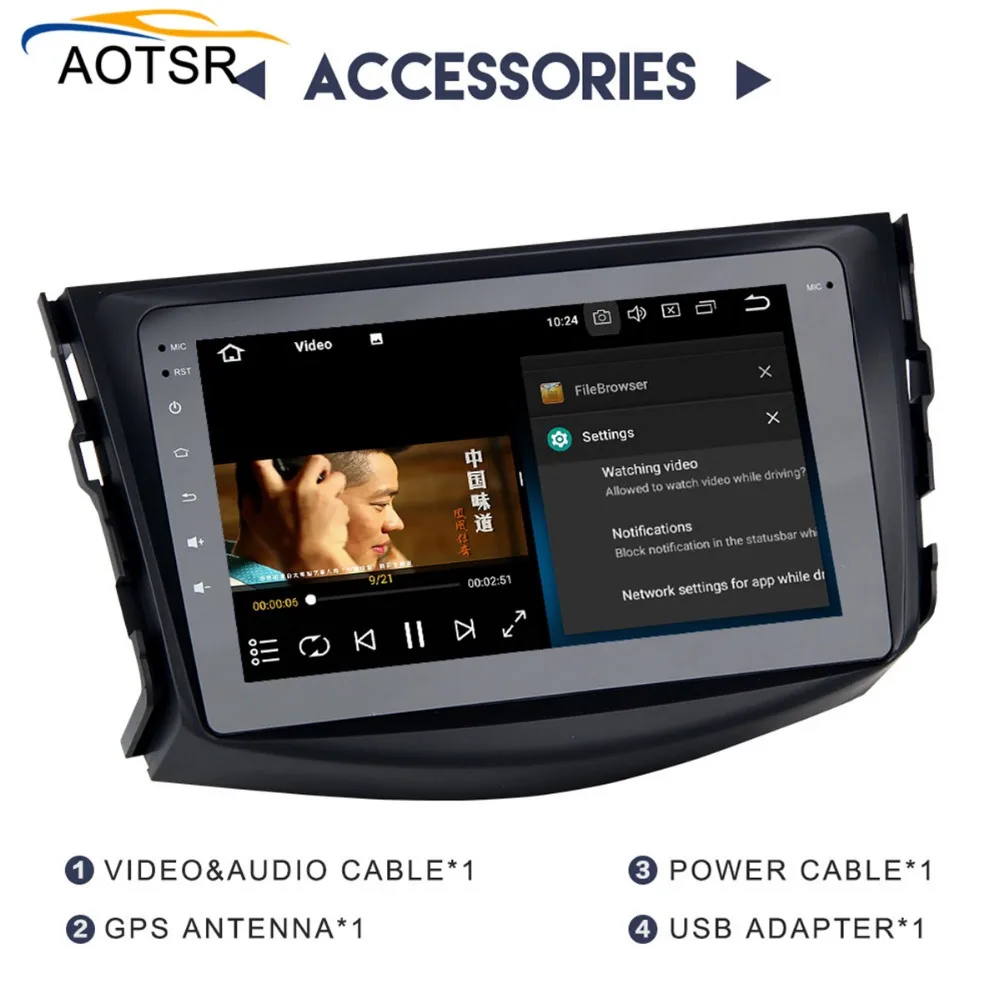 

Octa Core 4g+32g Android 9.0 Car Dvd For Toyota Rav4 2009 2010 2011 2012 Radio Stereo Gps Navigation With Steering Wheel