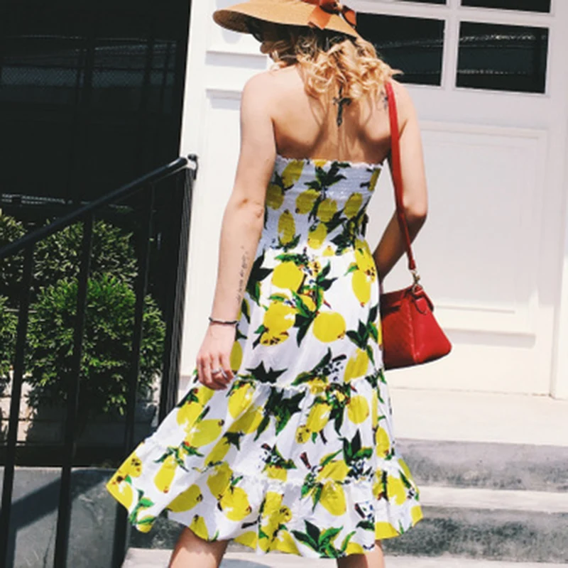 2019 женское летнее богемное сексуальное платье без бретелек|Женские платья| |