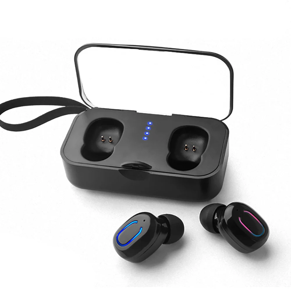 Черный FDGAO T-18S Bluetooth наушники 5,0 TWS мини беспроводные наушники стерео Спортивная гарнитура с зарядным устройством портативные для Xiaomi iPhone - Цвет: Черный